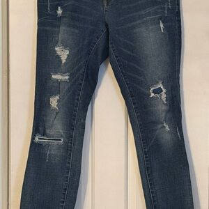 Aeropostale Dark Blue Distressed Skinny Jeans